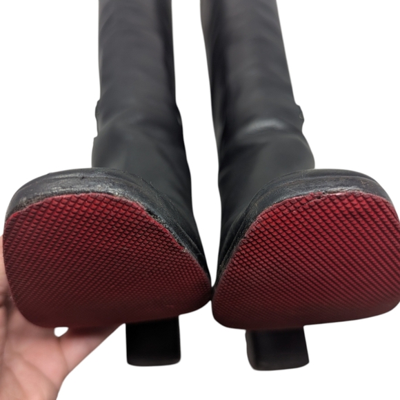 Christian Louboutin Mervillon Black Leather Knee High Heeled Boots Size EU 38 - Picture 11 of 13